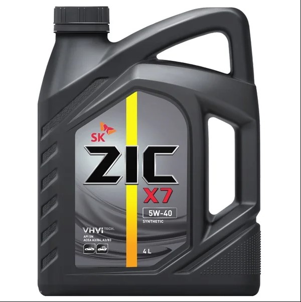 ZIC X7 5W-40 Всесезонное синтетическое моторное масло высшего качества для бензиновых и дизельных двигателей легковых автомобилей и легкого коммерческого транспорта.
